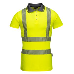 Camiseta tipo polo Dama de alta visibilidad reflectiva Amarillo LW72 PortWest