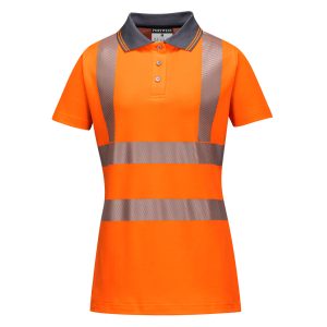 Camiseta tipo polo Dama de alta visibilidad reflectiva naranja LW72 PortWest
