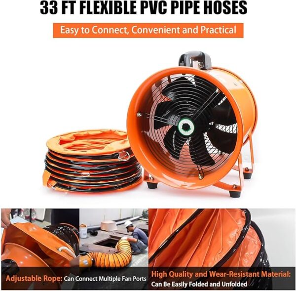 Ventilador Portátil de Alta Velocidad Industrial 8" – Potencia, Durabilidad y Eficiencia