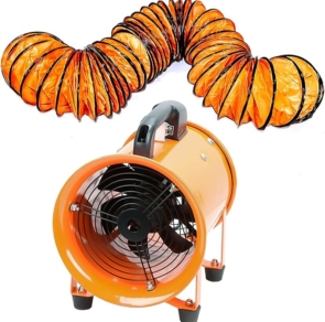 Ventilador Portátil de Alta Velocidad Industrial 8" – Potencia, Durabilidad y Eficiencia El Ventilador Portátil de Alta Velocidad Industrial de 8” es la herramienta ideal para mantener una ventilación eficiente en espacios industriales y comerciales exigentes. Gracias a su motor de alto rendimiento de 210W, este ventilador ofrece una velocidad impresionante de 3150 RPM con una presión nominal de 145 Pa, asegurando un flujo de aire constante, potente y confiable. Potencia industrial con bajo nivel de ruido Con una capacidad de flujo de aire de 1800 m³/h, este ventilador está diseñado para mover grandes volúmenes de aire sin generar molestias. Su nivel de ruido es de solo 60 dB(A), lo que lo convierte en una opción ideal para entornos donde se requiere potencia sin sacrificar el confort acústico.