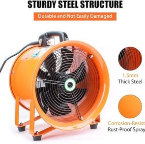 Ventilador Portátil de Alta Velocidad Industrial 8" – Potencia, Durabilidad y Eficiencia