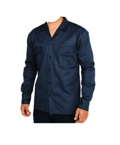 fertilizante Traer Injerto Camisa de Dril Azul Oscuro Manga Larga - Hombre -Tienda Central