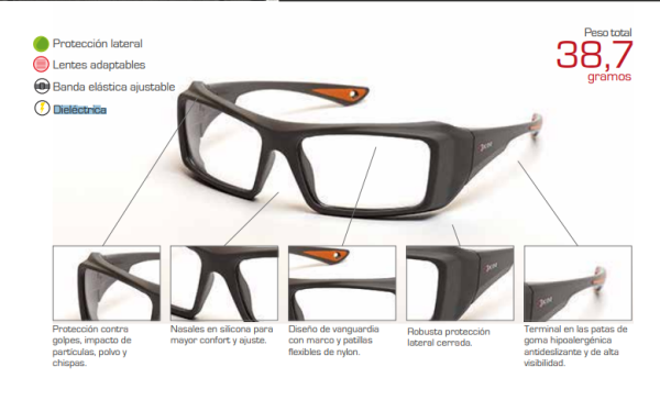 Gafas de Seguridad para Lente Formulado Hipólito RX Ref: K629RX Kim 35 - Marca "Kim"