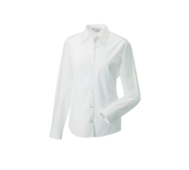 Camisa Oxford Blanca Manga Larga - Mujer (S - XL)