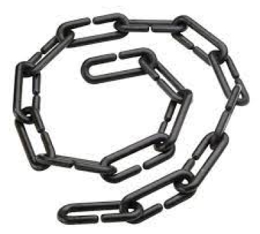 cadena plástica negra