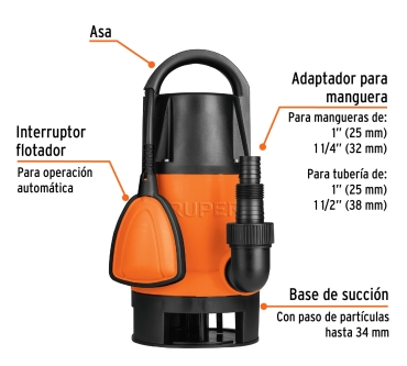 Bomba Sumergible Para Agua Sucia Truper Ref: T12603