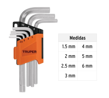 Juegos Hexagonal milimetrico Truper