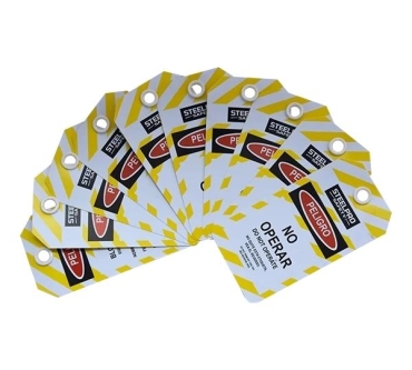 TARJETAS DE BLOQUEO PELIGRO AMARILLA - NO OPERAR STEELPRO