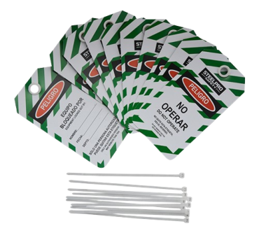 TARJETAS DE BLOQUEO PELIGRO VERDE - NO OPERAR STEELPRO