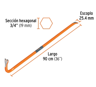 Barra Patecabra 3/4" Truper Ref:T10862