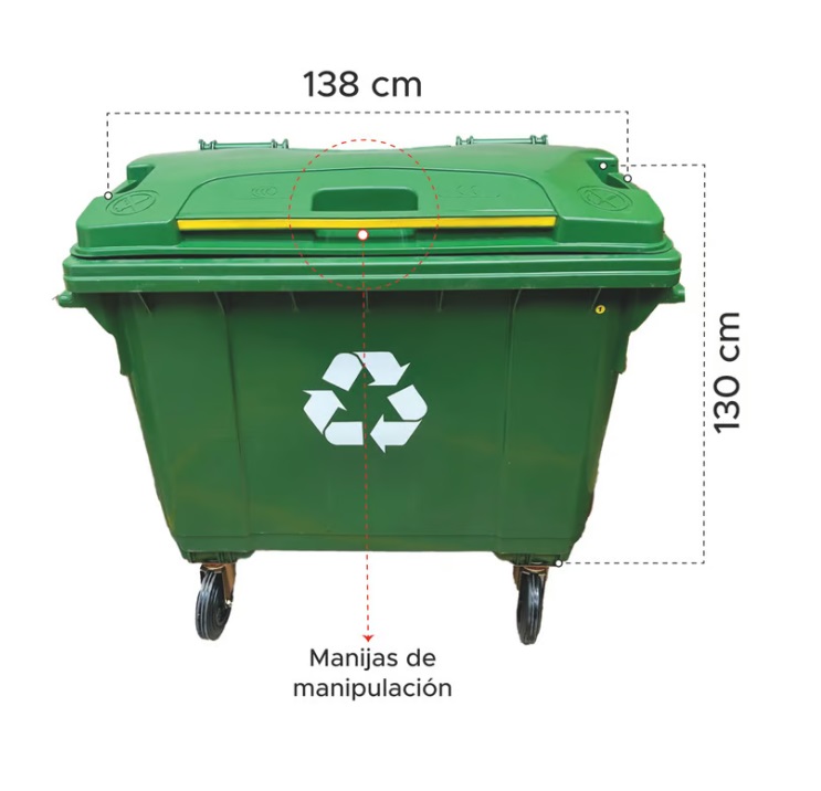 Contenedor de Basura de 1100 litros con ruedas