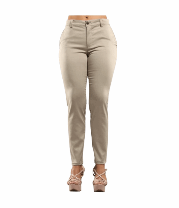 Pantalón en Dril Stretch Caqui para Dama