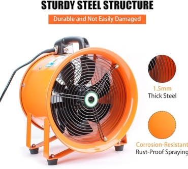 Ventilador Portátil de Alta Velocidad Industrial 8" – Potencia, Durabilidad y Eficiencia
