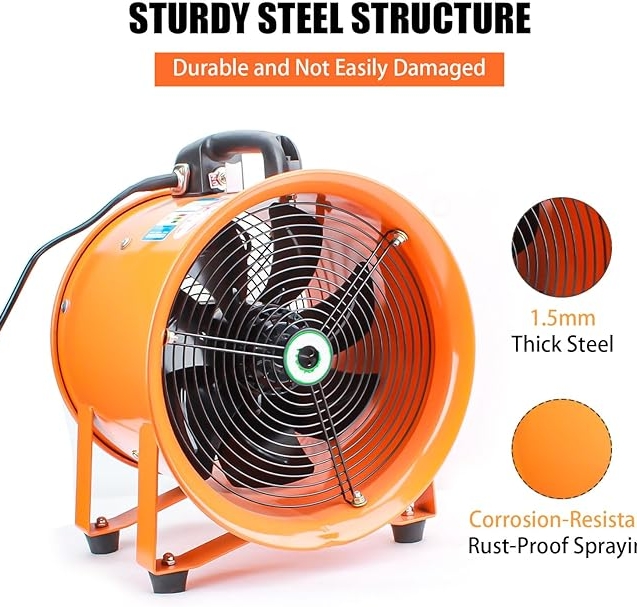 Ventilador Portátil de Alta Velocidad Industrial 8" – Potencia, Durabilidad y Eficiencia