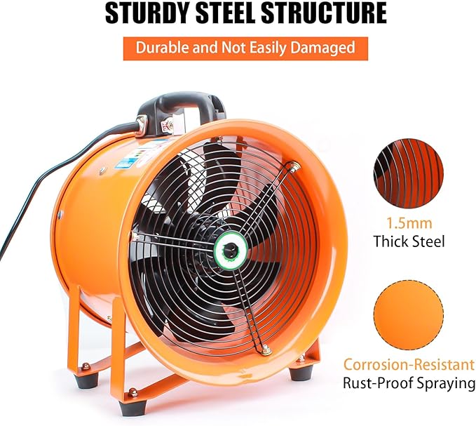 Ventilador Portátil de Alta Velocidad Industrial 8" – Potencia, Durabilidad y Eficiencia