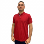 Camiseta Tipo Polo Roja Hombre