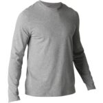 Camiseta Cuello Redondo Manga Larga Gris Claro