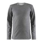 Camiseta Cuello Redondo Manga Larga Gris Oscuro