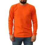 Camiseta Cuello Redondo Manga Larga Naranja
